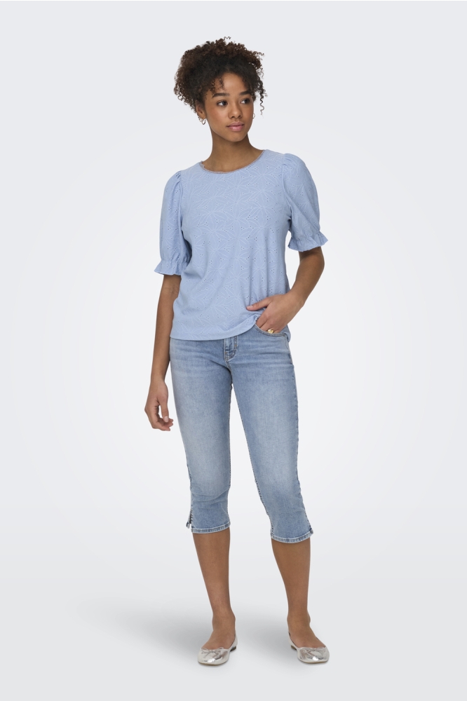 ONLBLUSH MW SLIT CAPRI DNM PIM NOOS 15344812 LIGHT BLUE DENIM